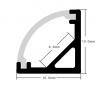 MINI CORNER ALUMINIUM PROFILE 3M LENGTH